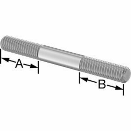 BSC PREFERRED 18-8 Stainless Steel Threaded on Both Ends Stud 5/16-18 Thread Size 3 Long 1 Long Threads 98962A325